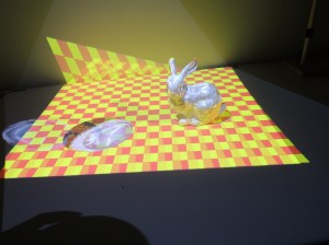 南オーストラリア大のプロジェクタを使用したデモ