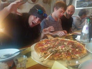 There is only one who can handle this much pizza. GIMME!